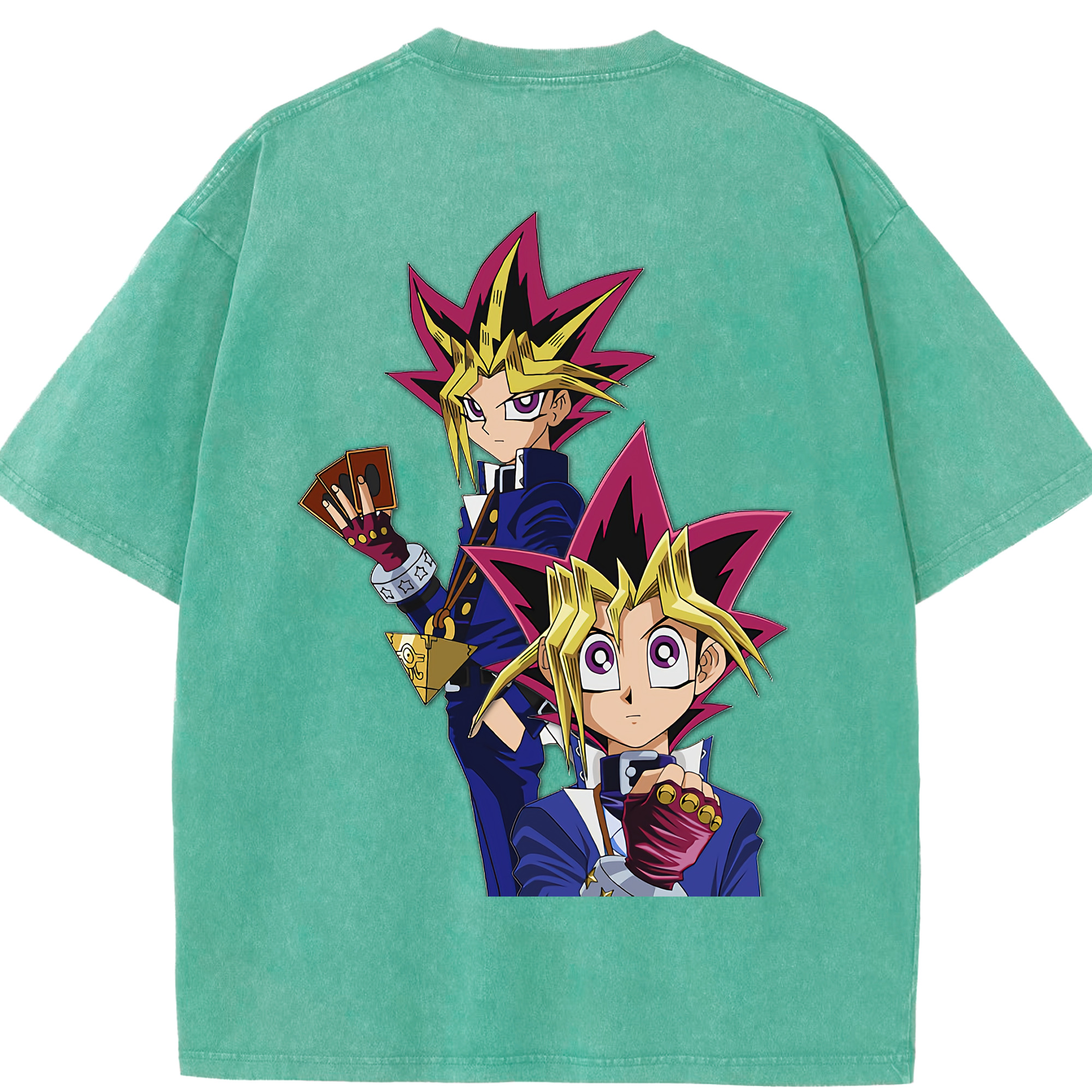 （画像用） 遊☆戯☆王 Yu-Gi-Oh! 綿100% ヴィンテージ風 半袖Tシャツ（背面プリント）